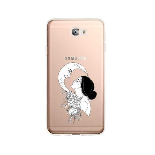 Samsung J7 Prime Moon & Women Tasarımlı Premium Şeffaf Silikon Kılıf