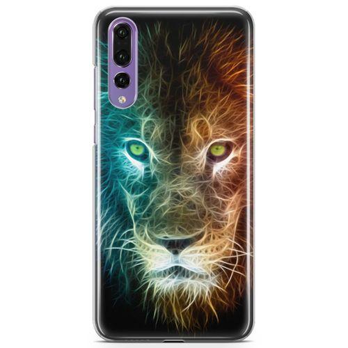 Huawei P20 Pro Kılıf Neon Aslan Arka Kapak Koruma Desenli Full Koruyucu