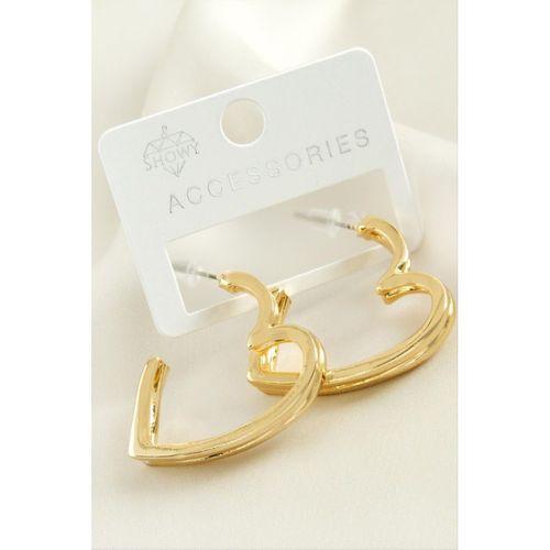 Kalp Çift Sıra Metal Küpe