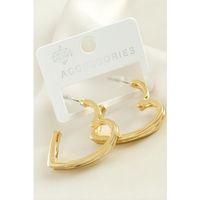 Kalp Çift Sıra Metal Küpe