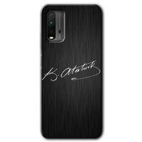 BeRa Aksesuar Xiaomi Redmi 9T Kılıf Baskılı Kapak - İmza Atatürk +Tam Kaplayan Mat Seramik