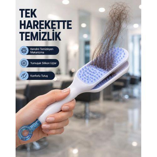 Kendi Kendini Temizleyen Saç Tarağı – Anti-statik, Silikon Uçlu, Abs Malzeme, 22x4 Cm