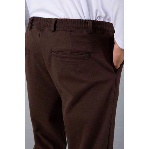 Milos Relax Fit Örme Kaşe Kumaş Fermuarlı Beli Lastikli Jogger Erkek Pantolon - Kahve