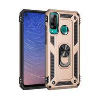 XD Huawei P40 Lite E Kılıf Sofya Yüzüklü Silikon Kapak - Gold