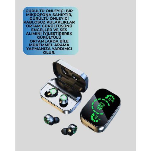 Kablosuz Kulak İçi Bluetooth Kulaklık – Dokunmatik Kontrol Ve Led Şarj Ekranı