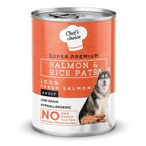 Chefs Choice Yetişkin Köpekler İçin, Hipoalerjenik, Somon Balıklı Ve Pirinçli Ezme 12x400 gr