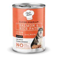 Chefs Choice Yetişkin Köpekler İçin, Hipoalerjenik, Somon Balıklı Ve Pirinçli Ezme 12x400 gr