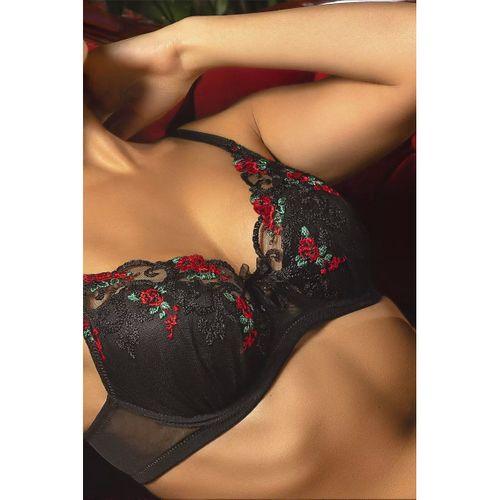 Grace Big Size Plunge Bra, Siyah Dantelli Konforlu Ve Şık Sütyen