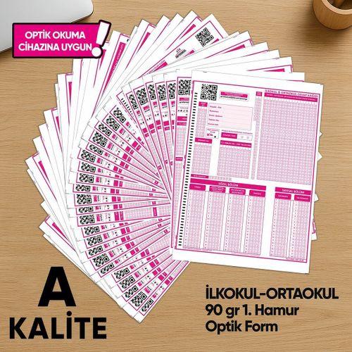 İlkokul-Ortaokul Deneme Sınavları İçin 500 Adet (90 GR) Optik Form - Optik Okuma Uyumlu