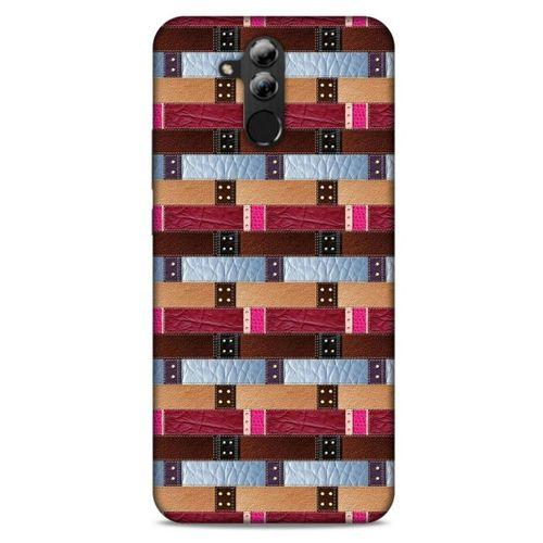 Huawei Mate 20 Lite Kılıf Patchwork (45) Liquid Air Kılıf Bordo Gri