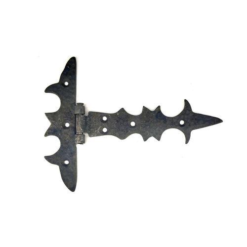 Antika Tarz Dekoratif Pirinç Kuyruklu Lale Menteşe - 147x193 Mm, Oksit