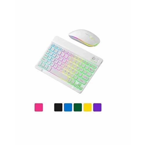 Türkçe Q Aydınlatmalı Klavye Mouse Seti Kablosuz Bluetooth Destekli