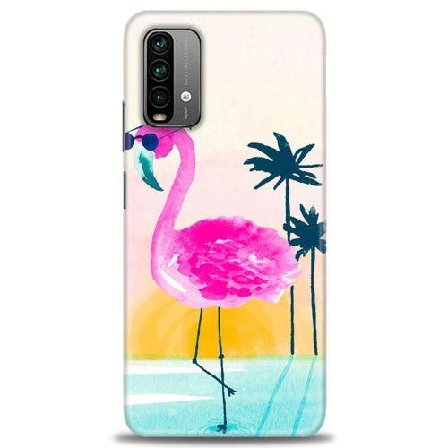 Xiaomi Redmi Note 9 4G Kılıf HD Baskılı Kılıf - Flamingo + Tam Ekran Koruyucu