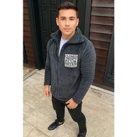 Erkek Polar Fermuarlı Sweatshirt – Kapüşonsuz, Cepli, Yumuşak Dokulu, Oversize Rahat Kalıp, Kışlık Sıcak Tutan Fermuarlı Üst - Füme