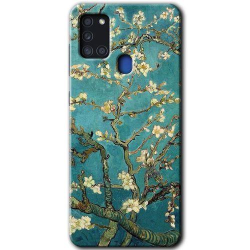 Potkal Hediye Fabrikası Samsung Galaxy A21s Kılıf HD Desen Baskılı Arka Kapak - Almond Blossom
