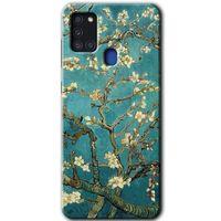 Potkal Hediye Fabrikası Samsung Galaxy A21s Kılıf HD Desen Baskılı Arka Kapak - Almond Blossom