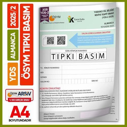 YDS Almanca 2025/2 Yabancı Dil Sınavı ÖSYM Tıpkı Basım Çıkmış Soru Deneme Kitapçığı (e-YDS uygun)