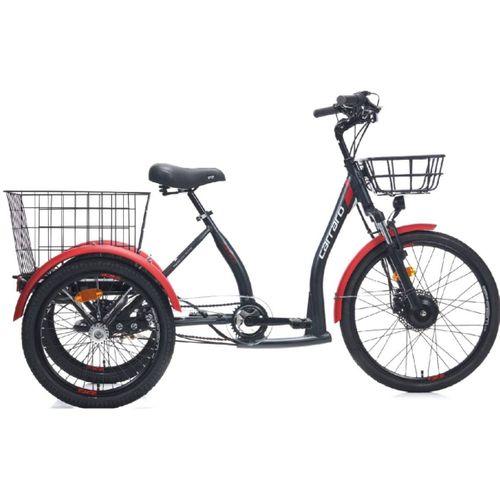 Carraro E-Line ePack 2.1 Unısex Üç Tekerli Elektrikli Kargo Bisikleti Siyah-Kırmızı 41 cm