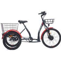 Carraro E-Line ePack 2.1 Unısex Üç Tekerli Elektrikli Kargo Bisikleti Siyah-Kırmızı 41 cm