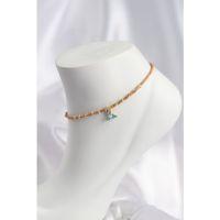 Kahverengi Miyuki Boncuklu Balık Kuyruğu Motifli Halhal