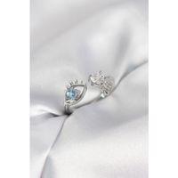 Gözyaşı Model Gümüş Renk Zirkon Taşlı Kadın Yüzük