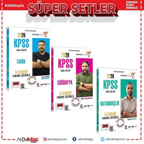 Yargı Yayınları 2026 KPSS Anka Ekibi Genel Kültür Tamamı Çözümlü Tarih Coğrafya ve Vatandaşlık Deneme Seti 3 Kitap