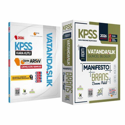 2026 KPSS Genel Kültür Vatandaşlık Kara Kutu Soru Bankası ve Manifesto Çözümlü Branş Deneme 2li Seti