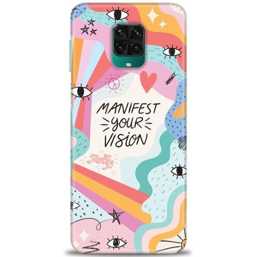 Xiaomi Redmi Note 9S Kılıf HD Baskılı Kılıf - Manifest Your Vision + Tam Ekran Koruyucu