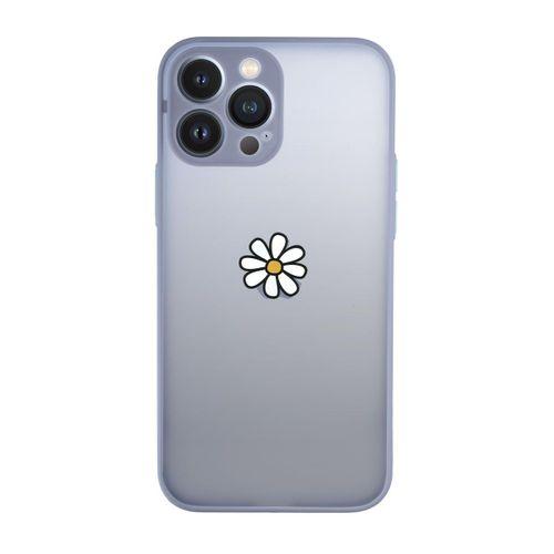 iPhone 13 Pro Uyumlu Papatya Desenli Kamera Korumalı Buzlu Şeffaf Lüx Telefon Kılıfı