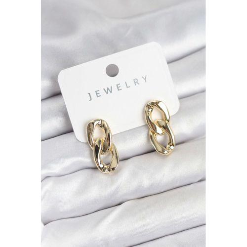 Pirinç Gold Renk Zincir Model Kadın Küpe