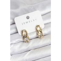 Pirinç Gold Renk Zincir Model Kadın Küpe