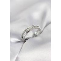 Baget Zirkon Taşlı Gümüş Renk İncili Kadın Yüzük