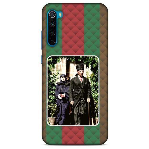 Xiaomi Redmi Note 8T Kılıf Atatürk (22) Tam Koruma Kılıfı Yeşil Kırmızı