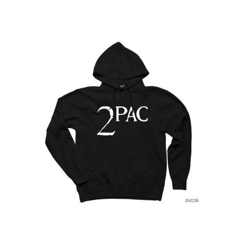 Tupac Shakur Logo Siyah Kapşonlu Sweatshirt Hoodie
