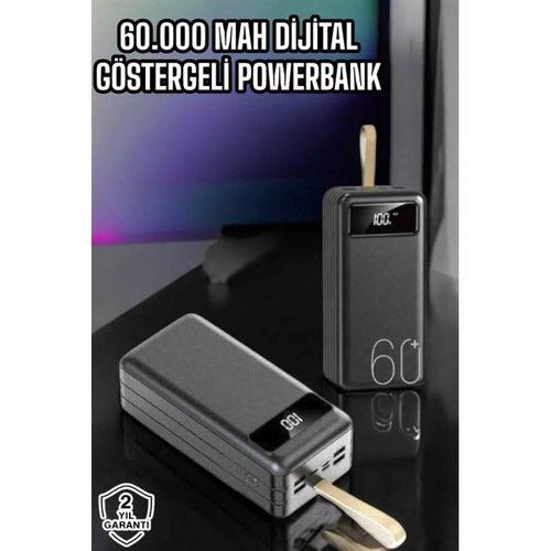 Powerbank 60 000 Mah Hızlı Şarj 4 Çıkışlı Uzun Şarj Süreli Dijital Göstergeli