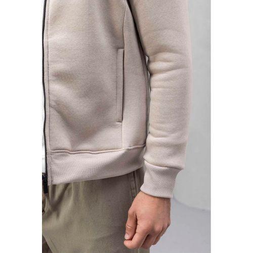 Marcel Regular Fit Fermuarlı Kıstırma Cepli Üç İp Şardonlu Erkek Sweatshirt - Taş
