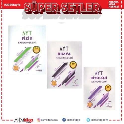 Karekök Yayınları AYT Kimya Fizik ve Biyoloji Deneme Seti 3 Kitap