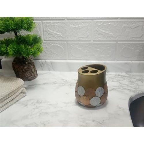 Diş Fırçalık Altın Puanlı Poliresin 9x9x10cm