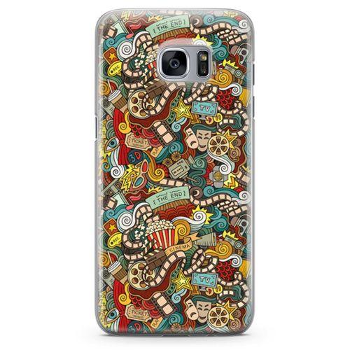 Samsung Galaxy S7 Edge Kılıf Doodle Yeni Filmler Arka Kapak Koruma Desenli Full Koruyucu