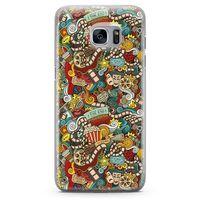 Samsung Galaxy S7 Edge Kılıf Doodle Yeni Filmler Arka Kapak Koruma Desenli Full Koruyucu