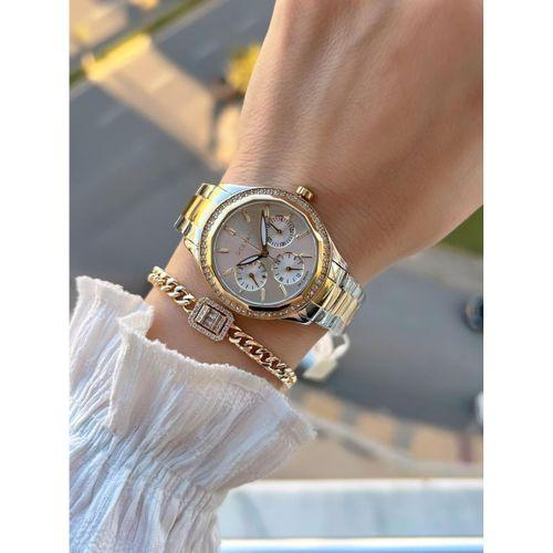 Dice Kayek 2 Yıl Garantili Çelik Kasa Ve Kordon 5 Atm Suya Dayanıklı Kadın Kol Saati+Bileklik AA.001