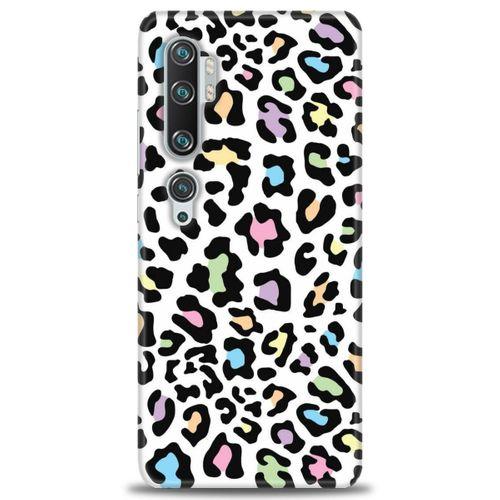 Xiaomi Mi Note 10 Pro Kılıf HD Baskılı Kılıf - Renkli Leopar + Tam Ekran Koruyucu