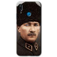 Potkal Hediye Fabrikası Huawei P20 Lite HD Baskılı Kılıf + 9D Tam Ekran Koruyucu - Başkomutan Atatürk