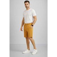 Erkek Otoban Dokuma Şort Beli Lastikli Bağcıklı, Cepli, Rahat Kesim Günlük Yazlık Şort - Hardal
