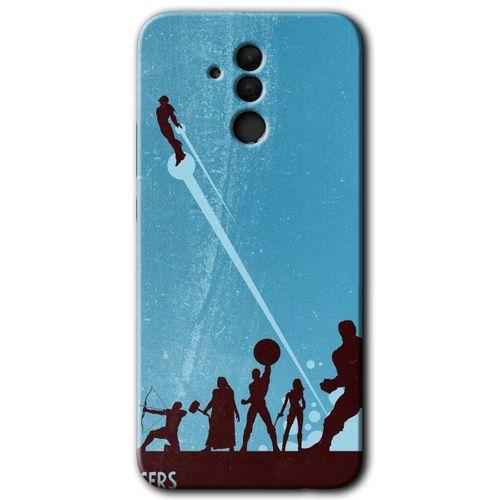 Huawei Mate 20 Lite Kılıf Kapak - Avengers Team +Hayalet Ekran Yandan Gözükmez