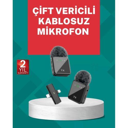 Profesyonel Ses Kayıtları İçin 2’li Kablosuz Yaka Mikrofon Seti
