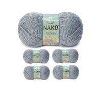 5 Adet Vizon Premium Akrilik El Örgü İpi Yünü Renk No:194 Sis Gri