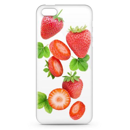 Apple iPhone 5 Kılıf Çilek Reçeli Arka Kapak Koruma Desenli Full Koruyucu