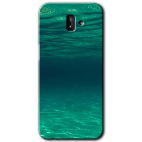 MRCİLETİSİM MRCİLETİSİM Samsung Galaxy J8 Kılıf HD Desen Baskılı Arka Kapak + Temperli Cam - Derin Deniz