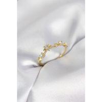 Gold Renk Gece Temalı Zirkon Taşlı Kadın Yüzük